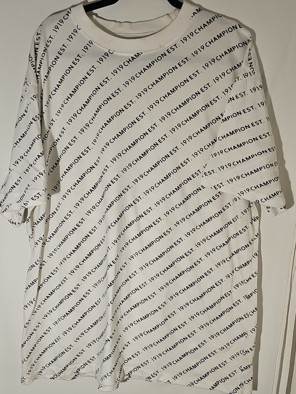 Champion White Short Sleeve All-Over Logo Tee - Picture 1 of 3